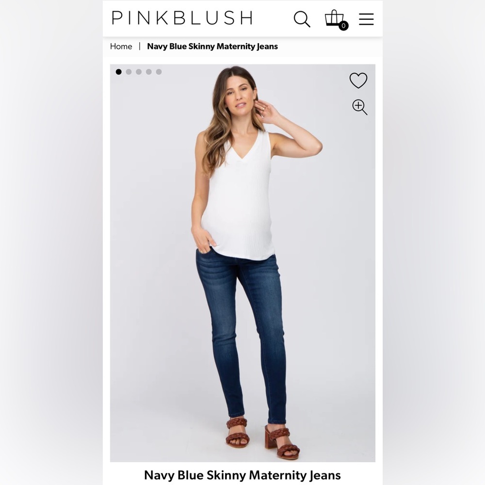 Navy blue skinny maternity jeans from Pinkblush in size 26